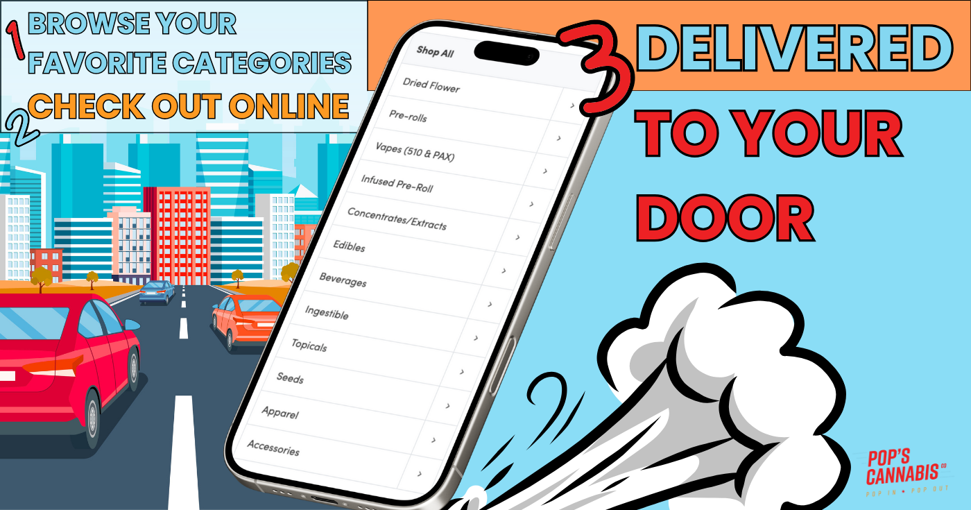 Using Pop's cannabis categories makes it easy to shop online for home delivery.
