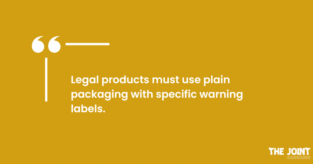Legal cannabis products must use plain packaging in Canada.